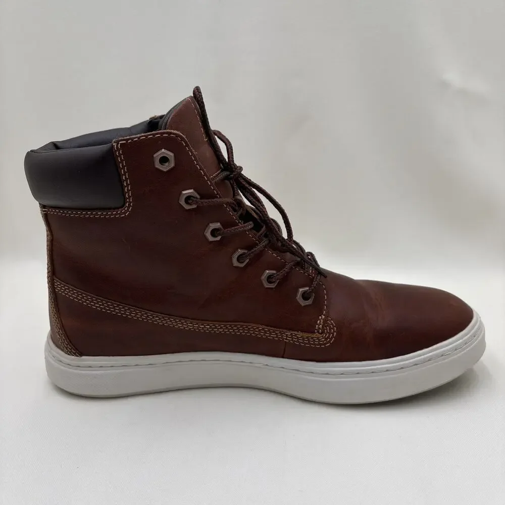 Timberland Women's High Top Lace Up Distressed Leather Boots Brown - Size 9